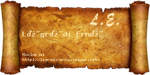 Légrádi Ernő névjegykártya